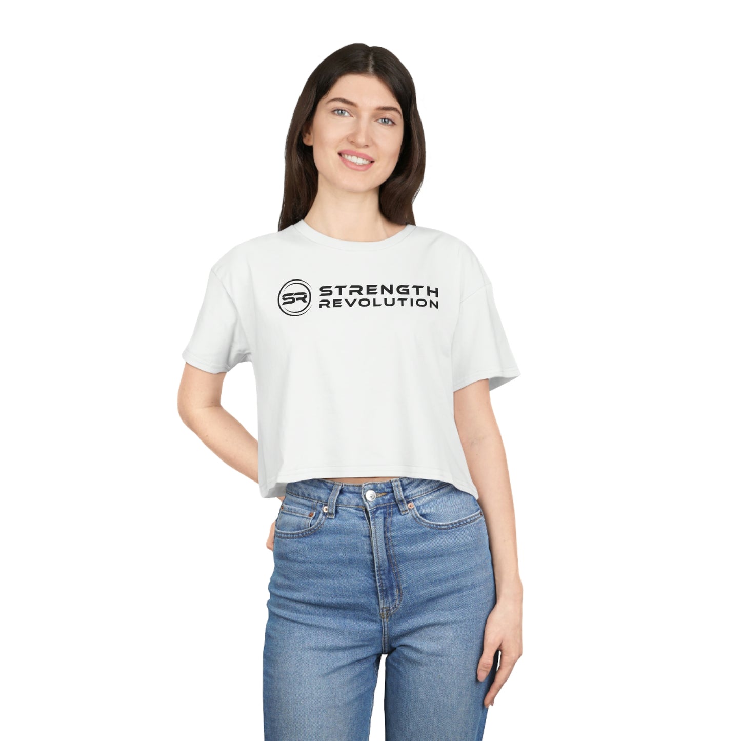 Strength Revolution Women's Crop White Tee